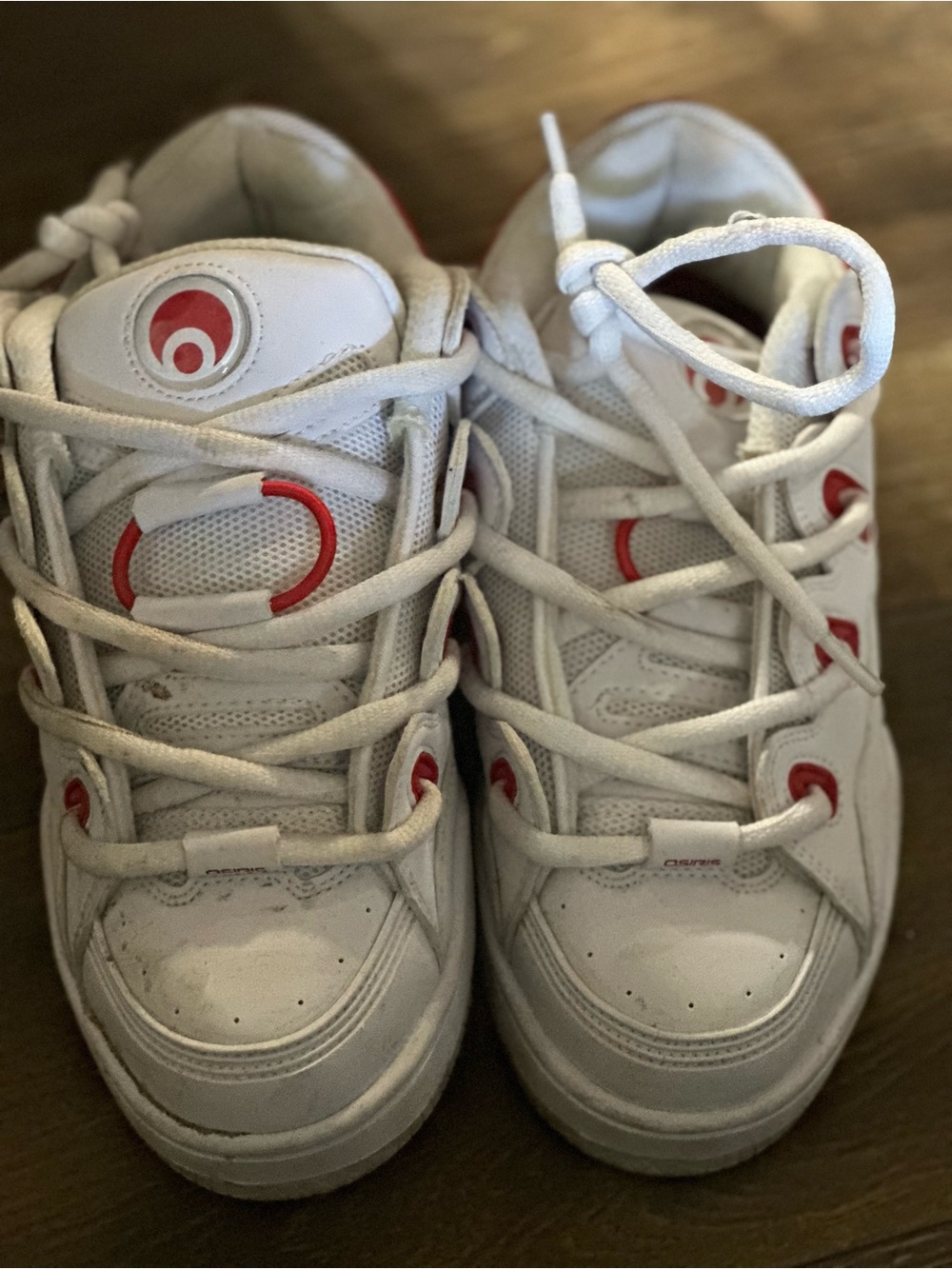 Osiris White Sneakers with Red Accents - Kids Lace-Up